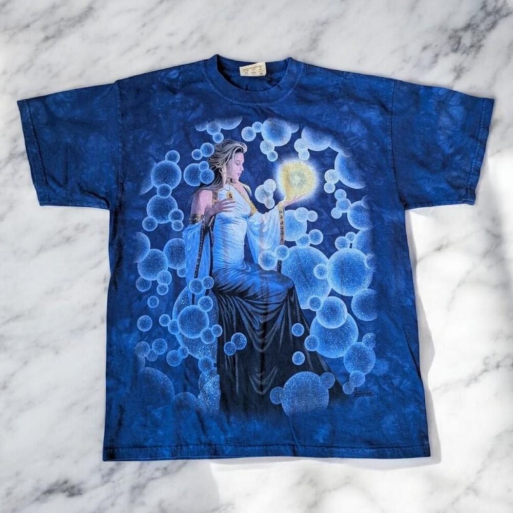 The Mountain Fairy Bubbles y2k Size Large Blue Tie Dye Magic Goddess Pixie Lady